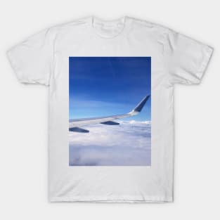 Travel Airplane Wings on a Cloudy Sky T-Shirt